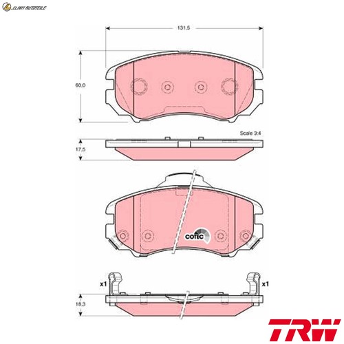 Brake pad set disc - disc,
