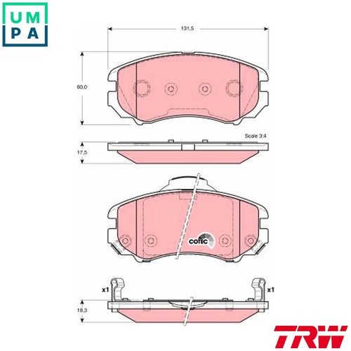 Brake pad set - set,